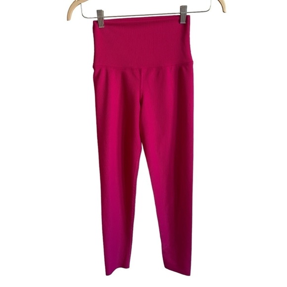 Beach Riot Ayla Ribbed Leggings in Fuchsia, Size S - Picture 6 of 9